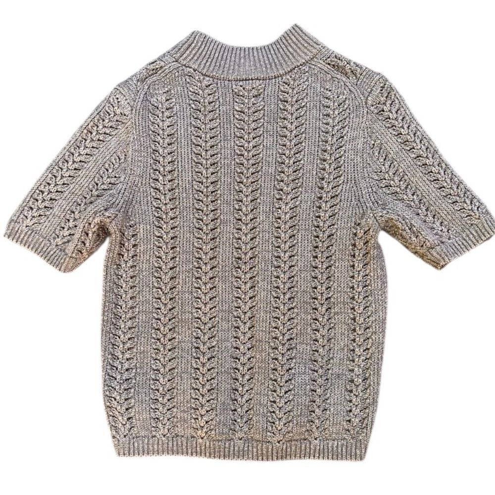 GAP Metallic silver Beige Knit Sweater size extra small